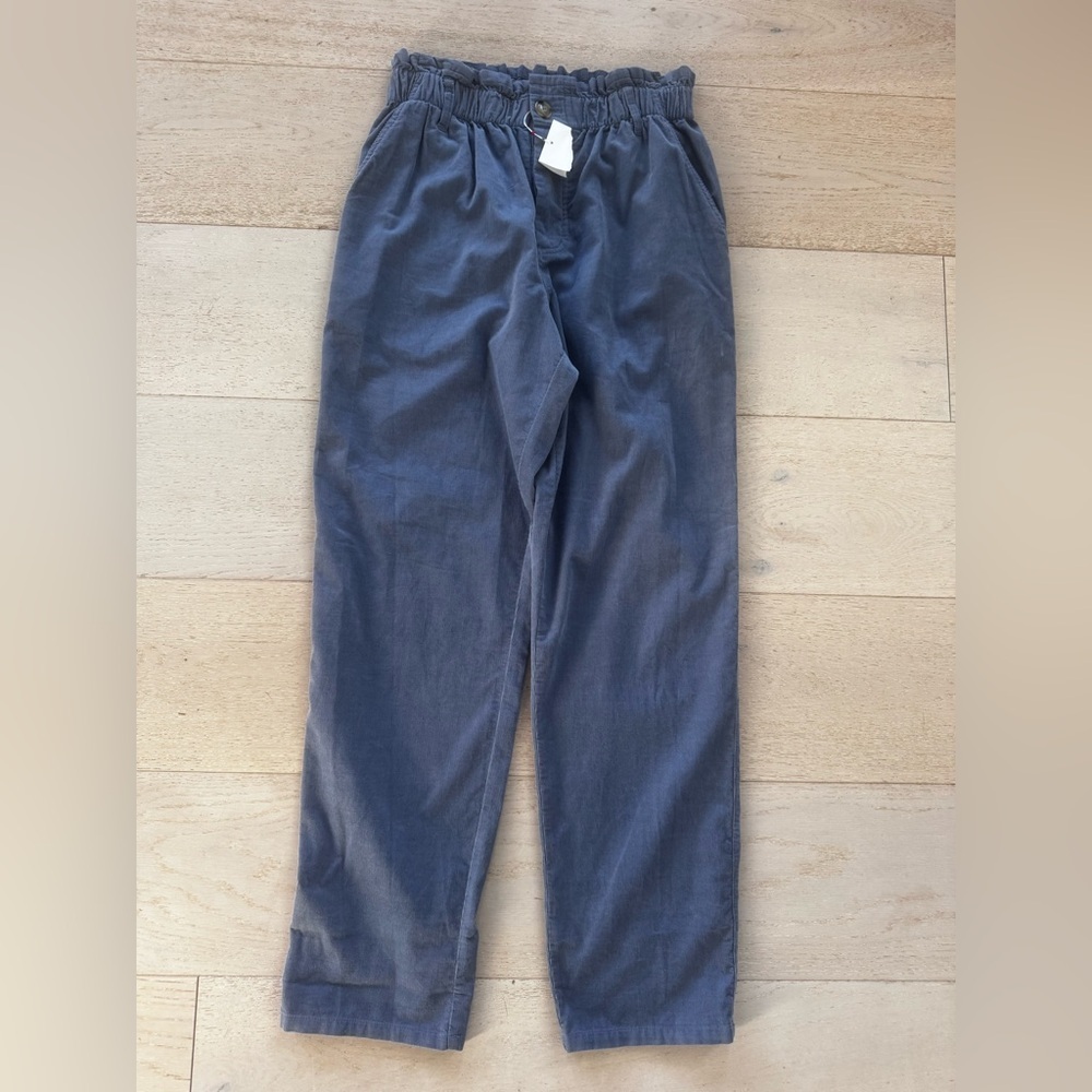 NWT XiRENA Cotton paperbag micro cord Pants XS periwinkle